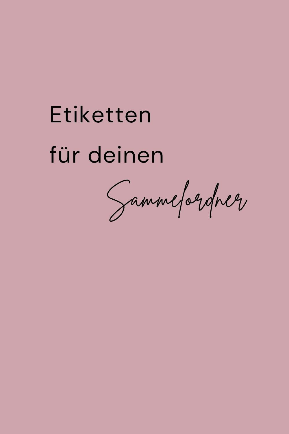 Text: Etiketten für deinen Sammelordner