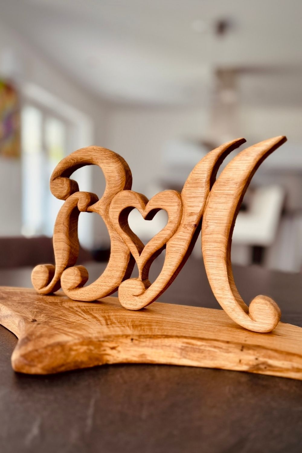 Holz-Initialen mit Herz