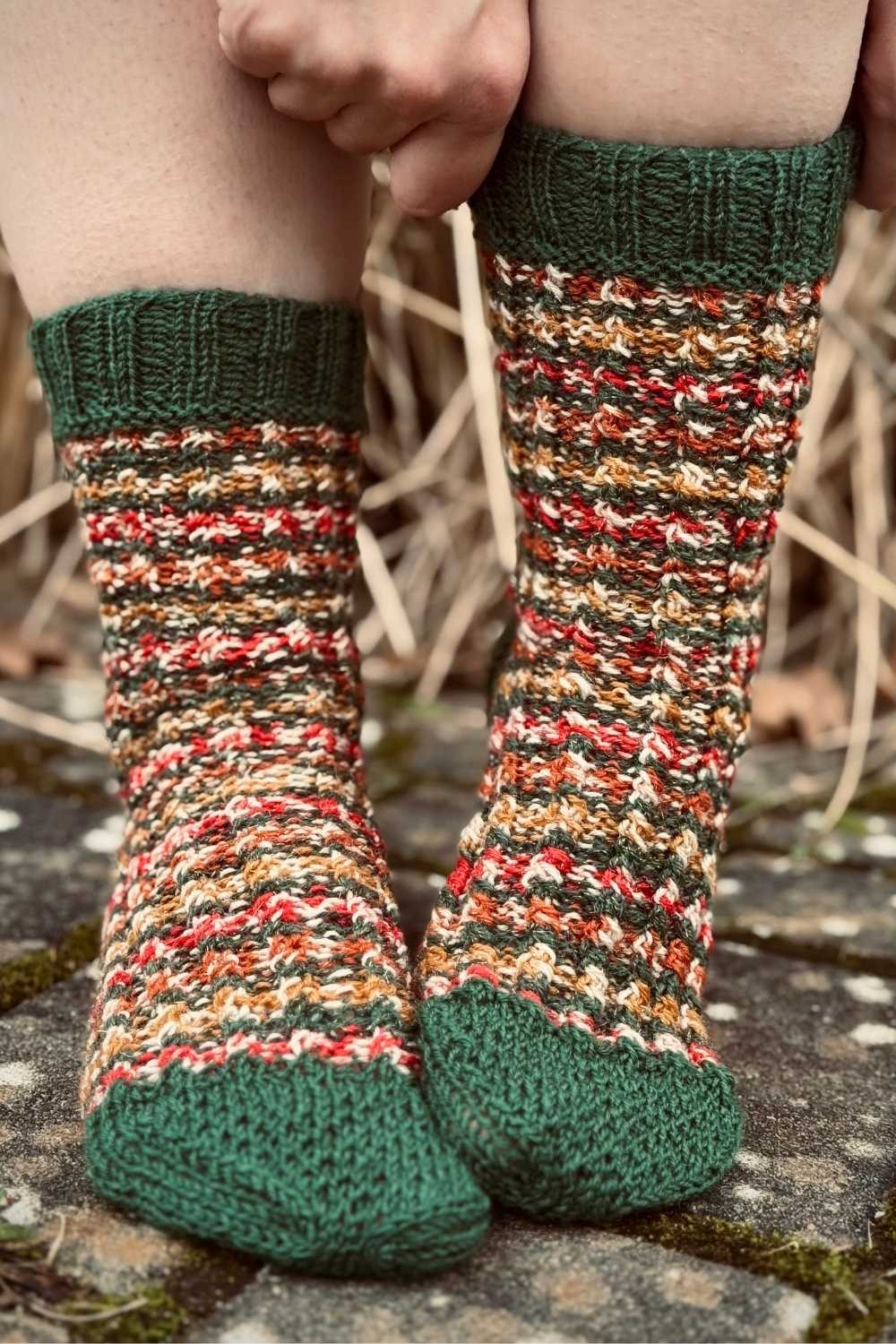 Weihnachtssocken von Bianca (Designerin von Fraeulein Gerda) getragen