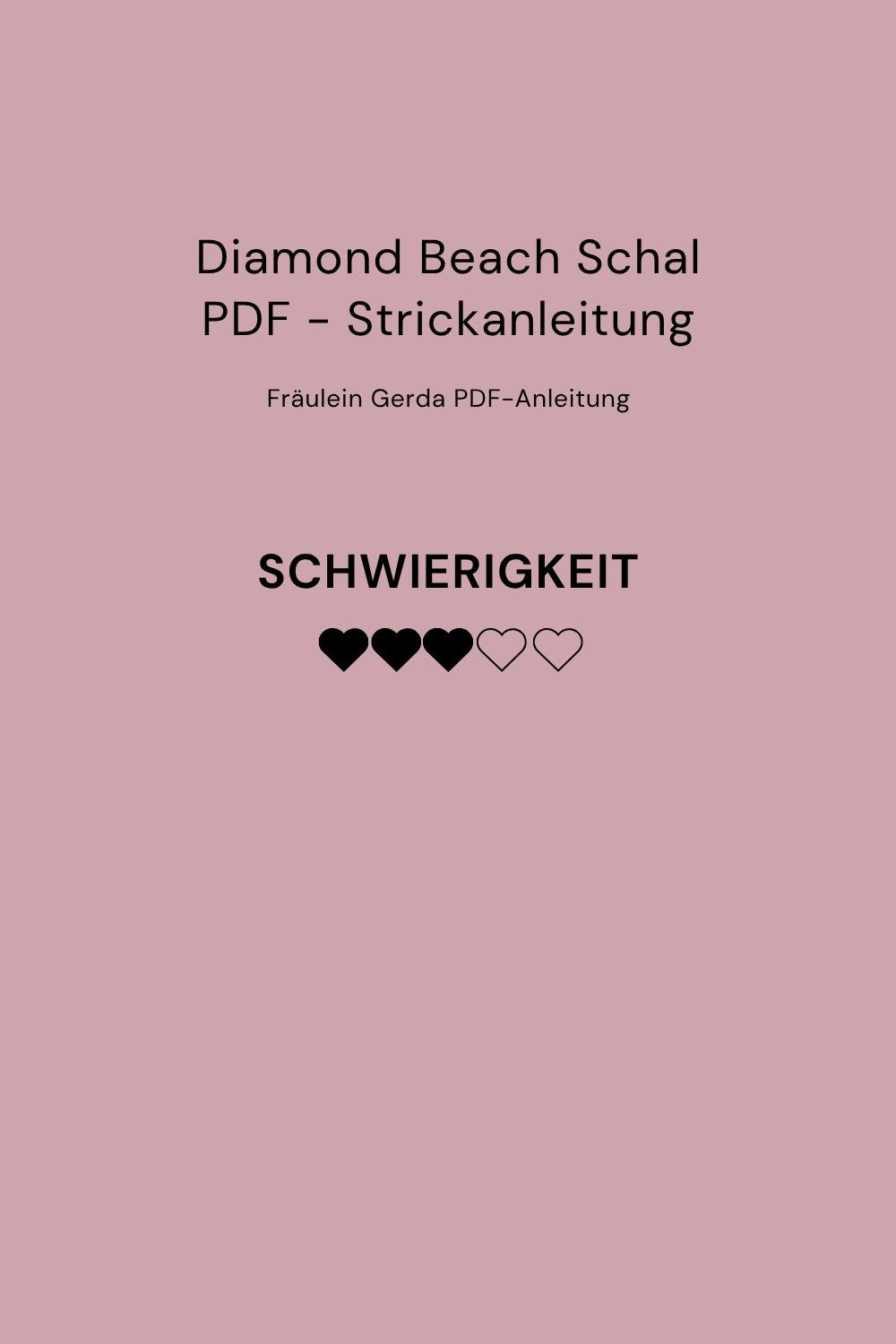 Strickanleitung Schal Diamond Beach als PDF-Downoad, Schwierigkeitsgrad: 3 von 5 Punkten
